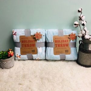 Berkshire | Decorative Holiday Throw Set | 2 Pack | Blue (PM_B43)
